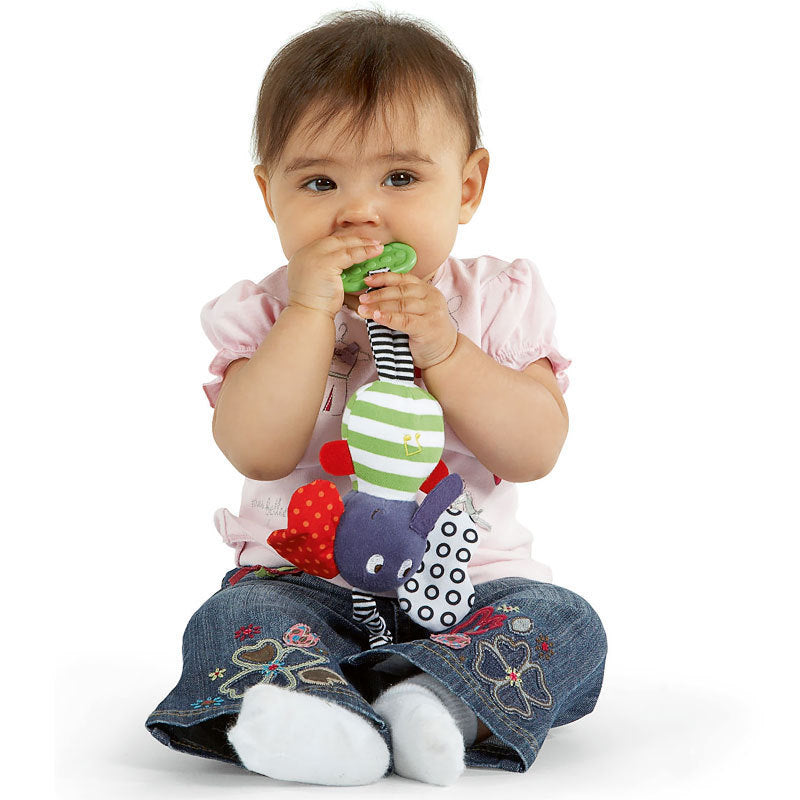 Musical Elephant Hanging Teether Toy – Baby Lathe Trailer Toy