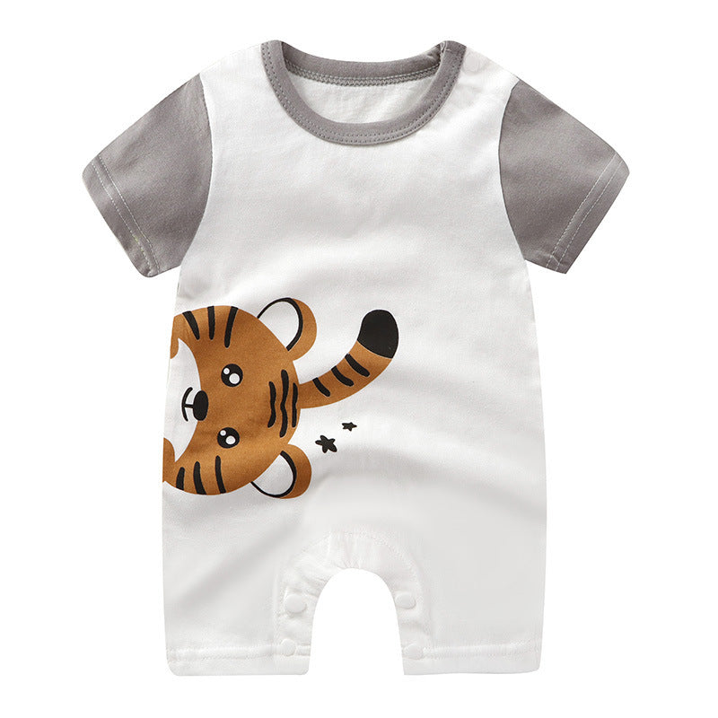 Baby Cotton Short-Sleeve Jumpsuit – Lightweight Newborn Romper