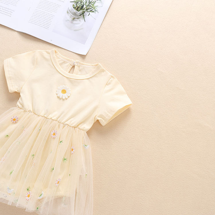 Baby Girl Tulle Skirt Romper – Triangle One-Piece
