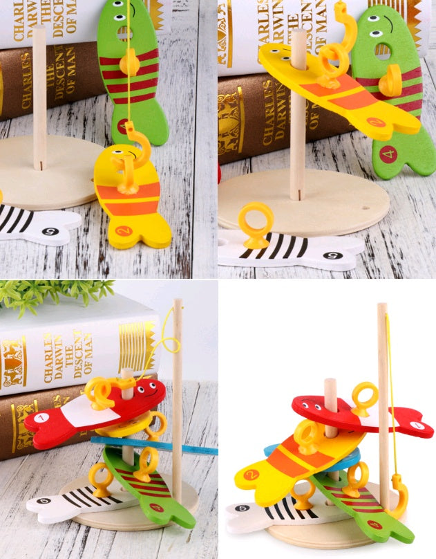 Children’s Educational Wooden Fishing Toy – Early Learning Water Ring Game