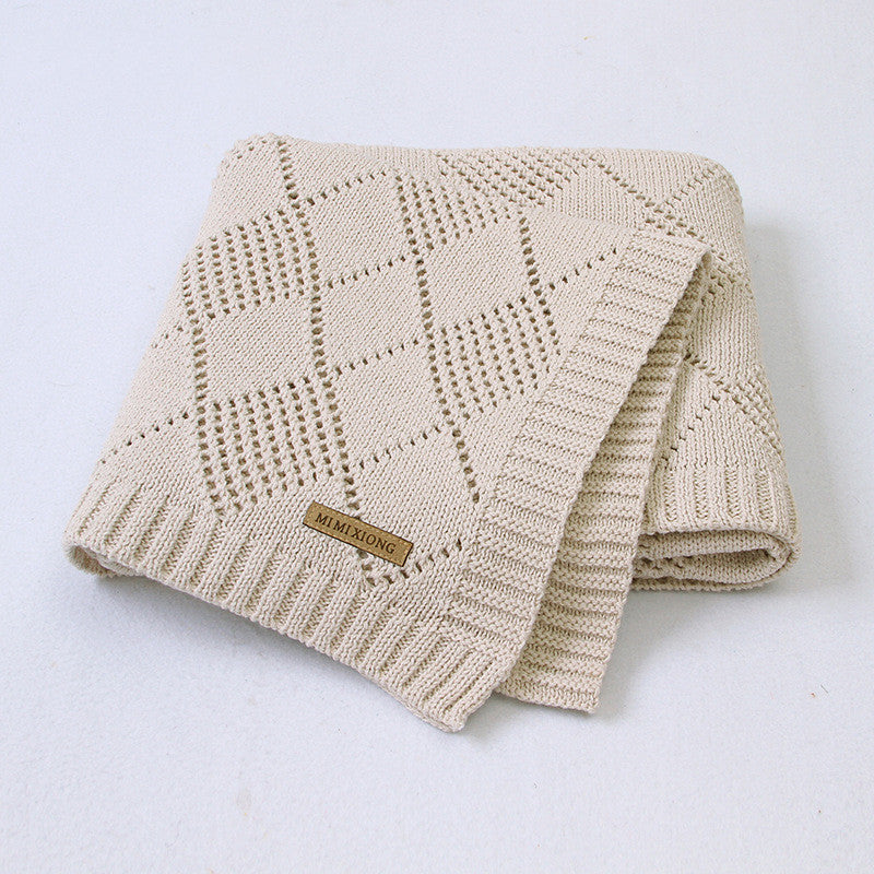 Hot Sale Solid Color Knitted Baby Blanket