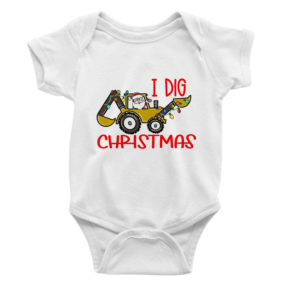 Baby Cotton Short-Sleeve Romper – Coated Fabric
