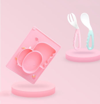 Baby Silicone Suction Bowl – Cartoon Learning Feeding Dish