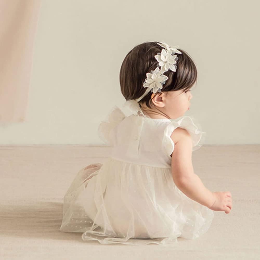 Baby Girls Bow Knot Headband – Soft Lace Floral Hair Accessory