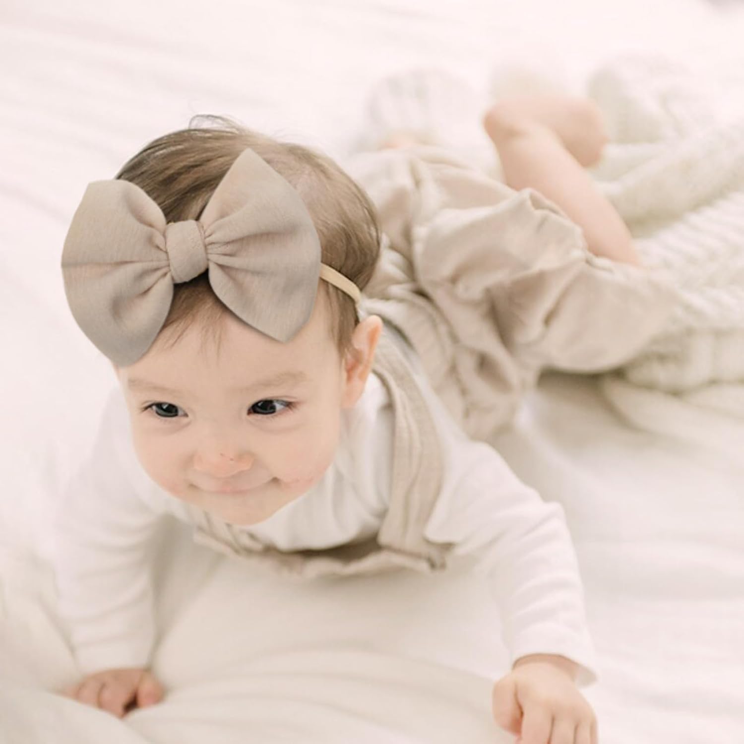 Baby Girls Nylon Headband With Bow – Soft Hair Accessory