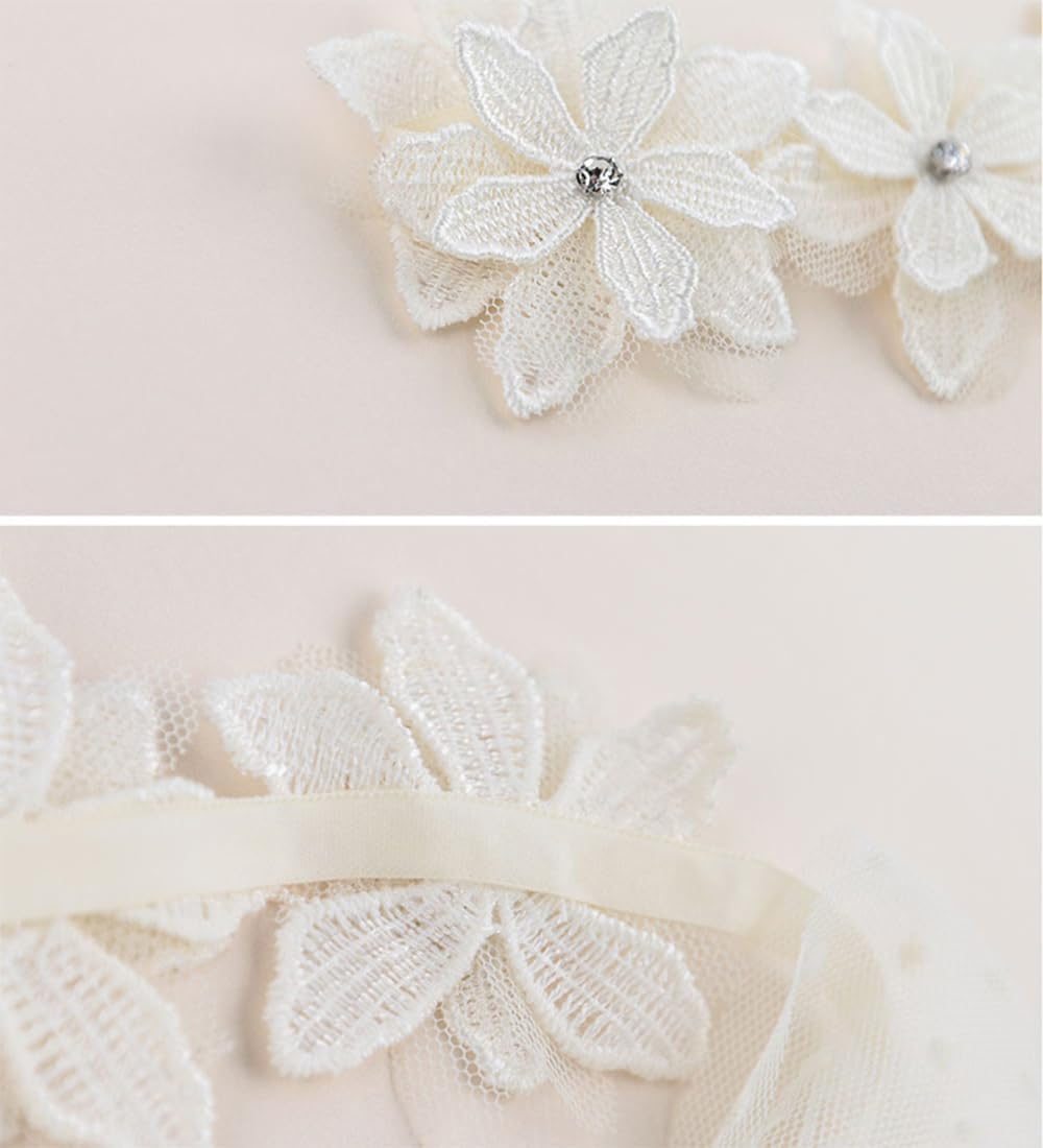 Baby Girls Bow Knot Headband – Soft Lace Floral Hair Accessory