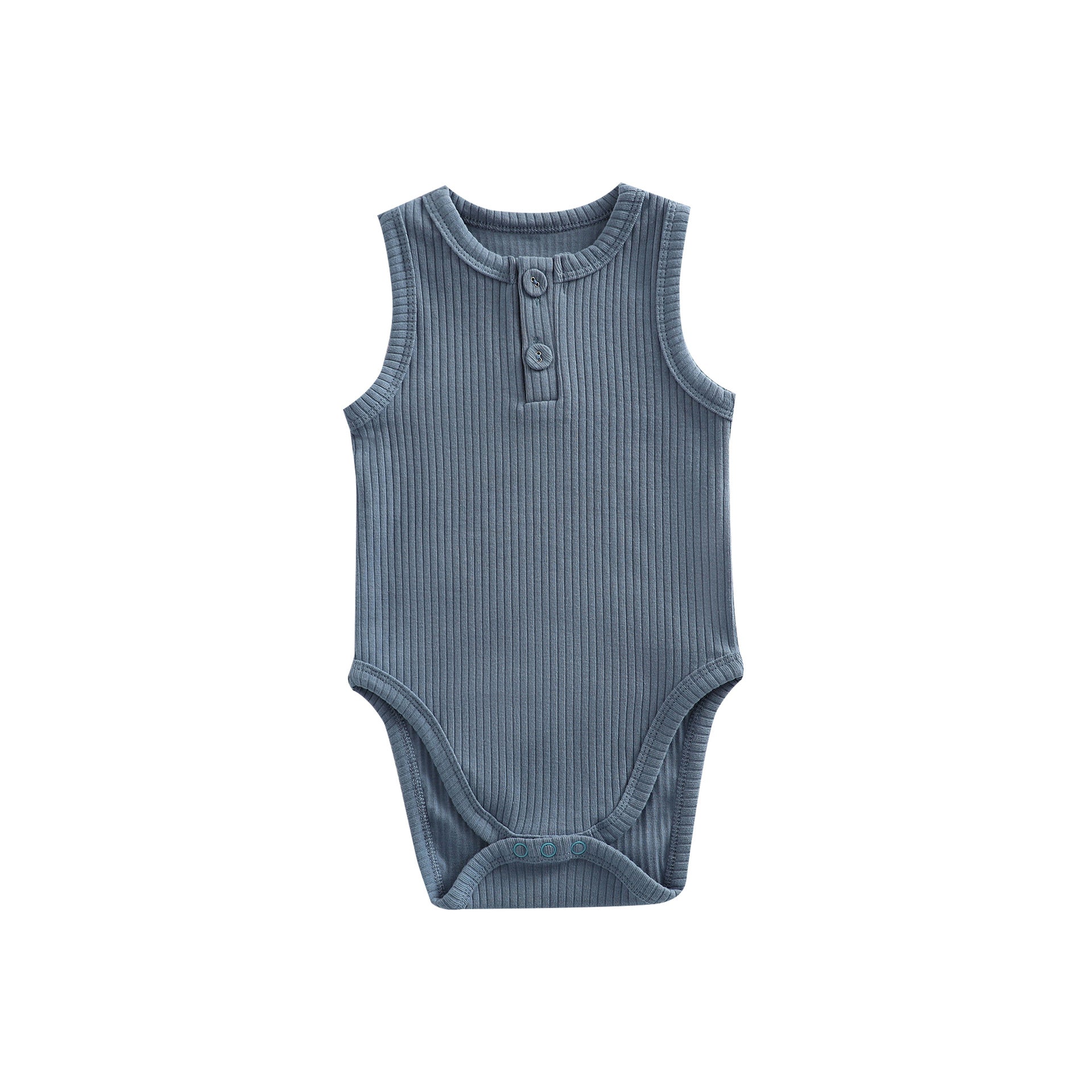 Baby Girl Cotton Romper – Sunken Stripe Vest Design