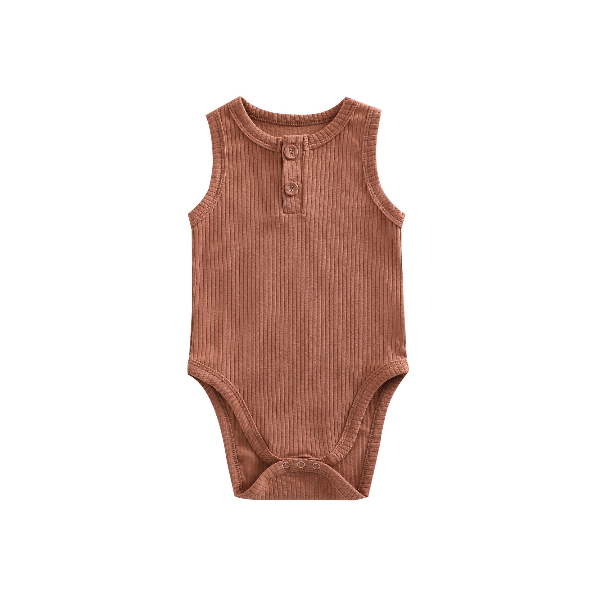 Baby Girl Cotton Romper – Sunken Stripe Vest Design