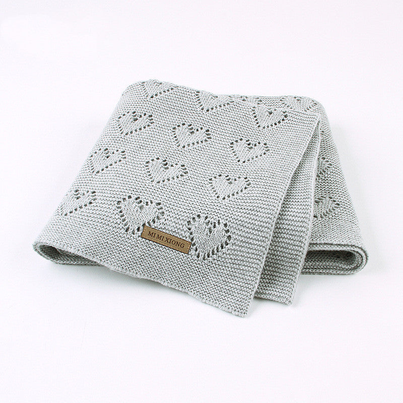 Knitted Baby Heart Hollow Windproof Blanket