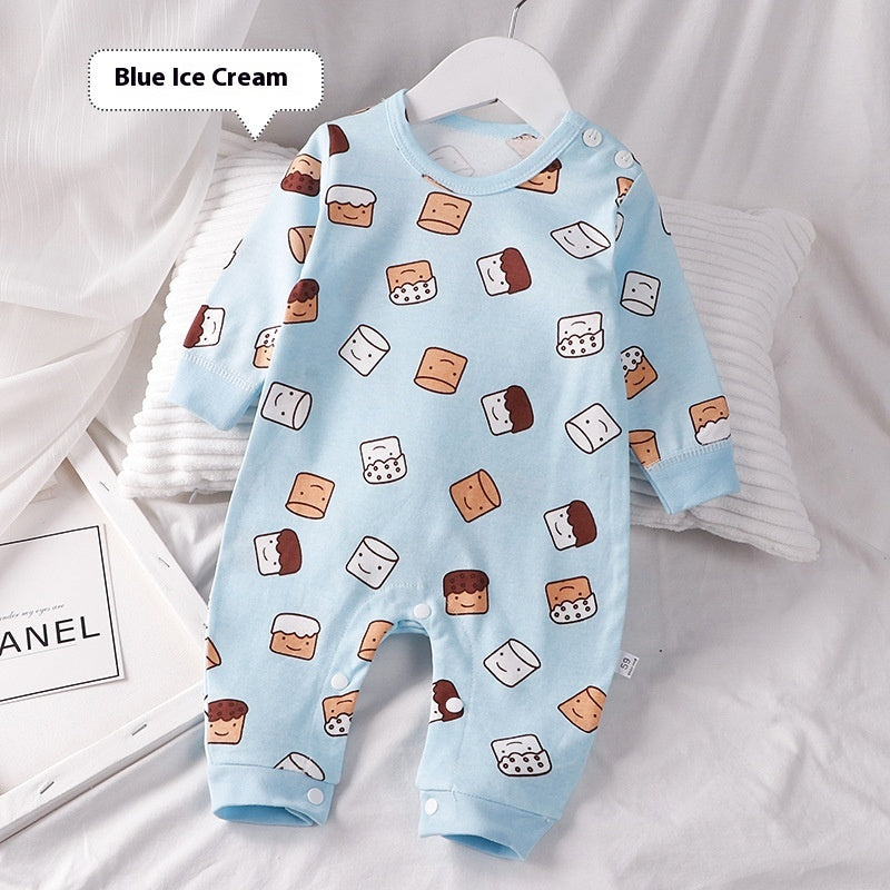 Autumn Cotton Baby Romper Pajamas