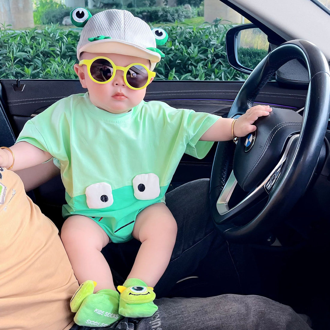 Baby Cotton Triangle Romper – Frog Design