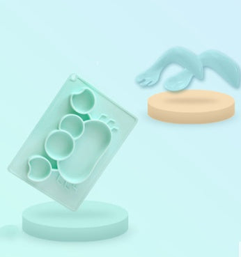 Baby Silicone Suction Bowl – Cartoon Learning Feeding Dish