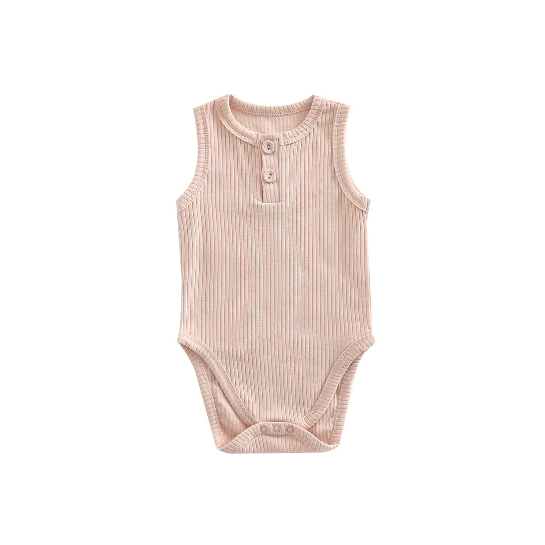 Baby Girl Cotton Romper – Sunken Stripe Vest Design