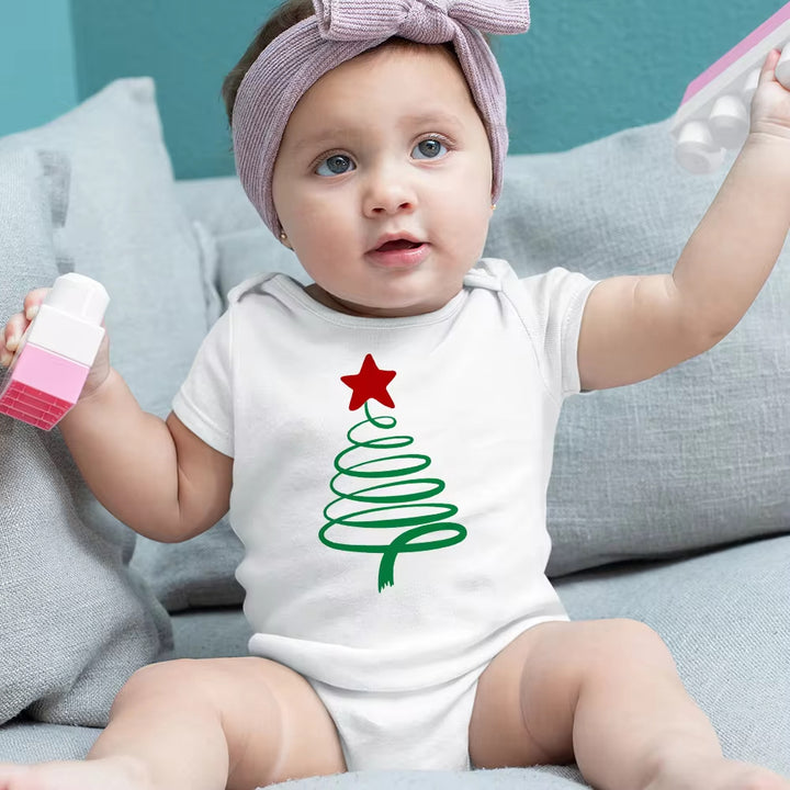 Baby Cotton Short-Sleeve Romper – Coated Fabric