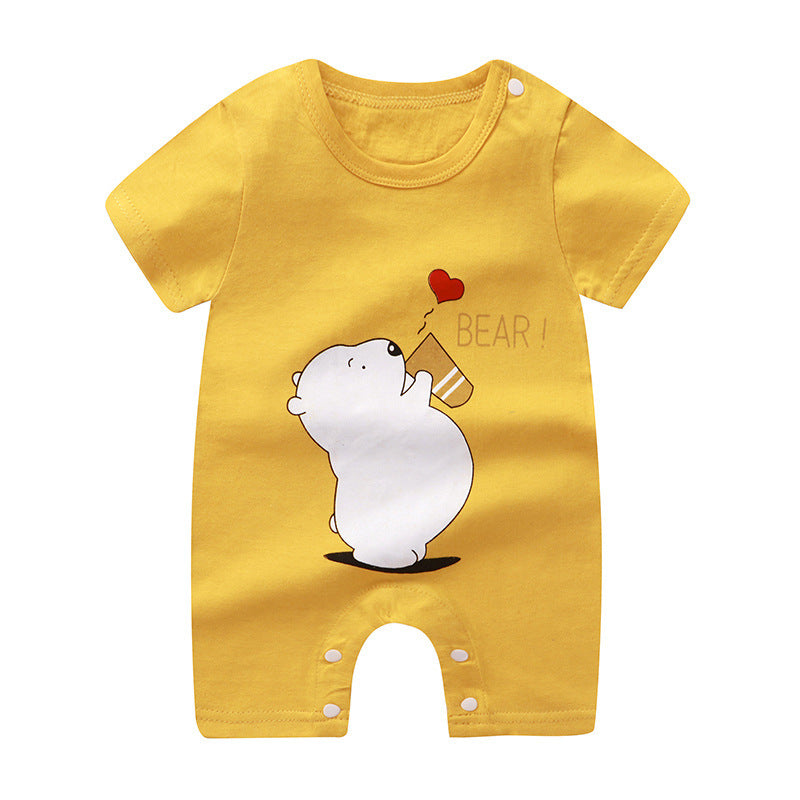 Baby Cotton Short-Sleeve Jumpsuit – Lightweight Newborn Romper