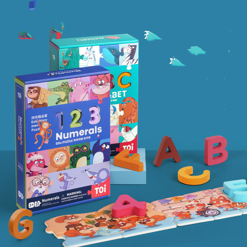 Wooden Numbers & Letters Puzzle – Baby Educational Toy