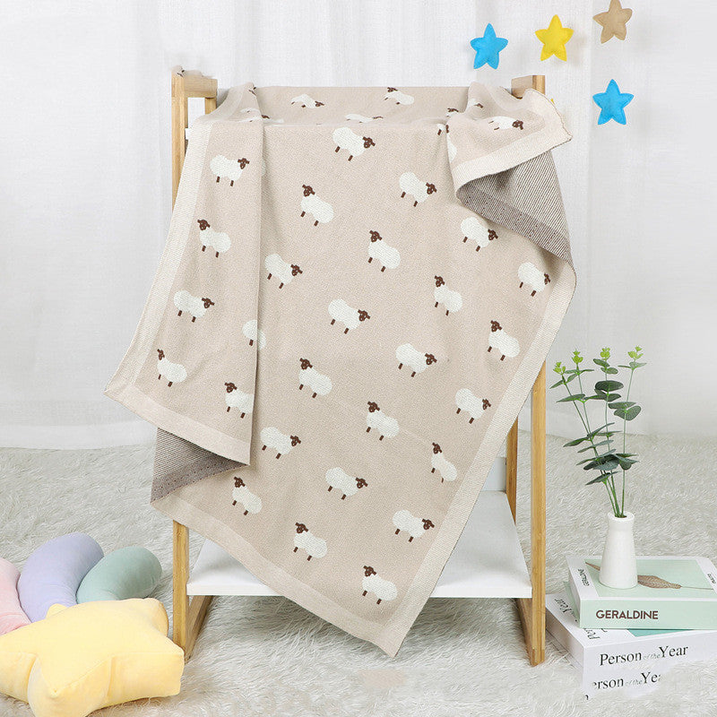 Knitted Baby Lamb Hug Blanket