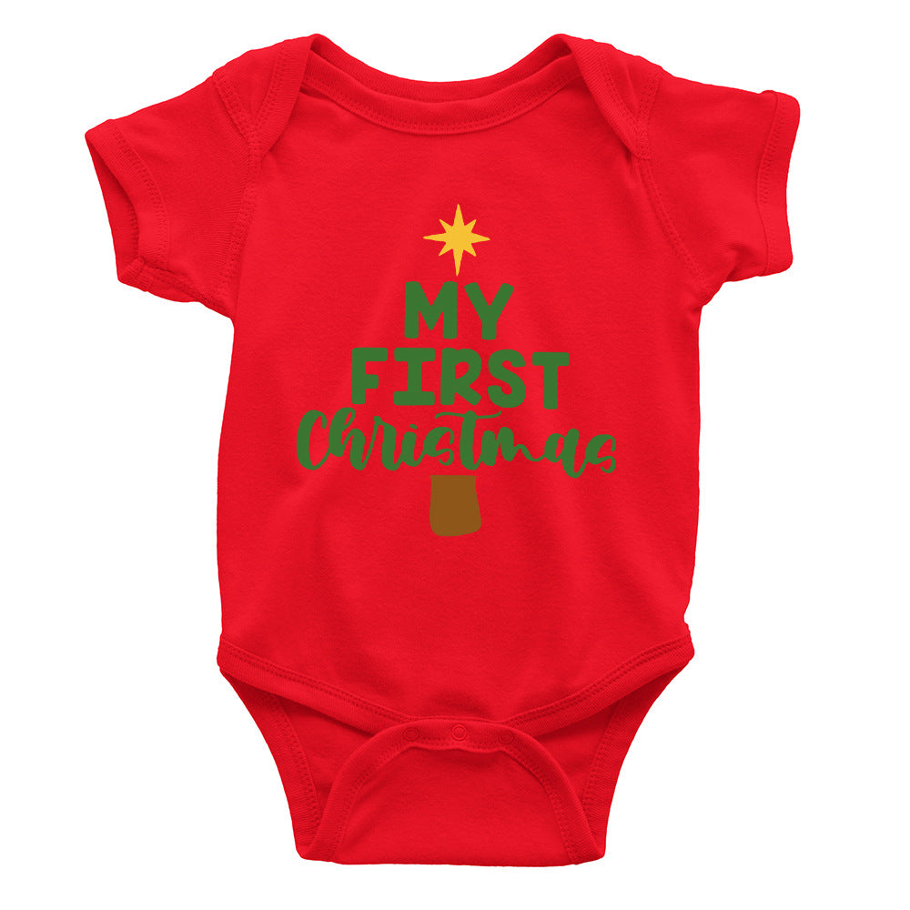 Baby Cotton Short-Sleeve Romper – Coated Fabric