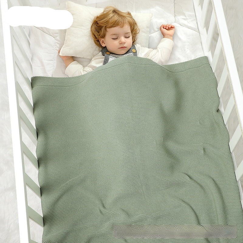 Solid-color Knitted Baby Swaddle Blanket For Strollers