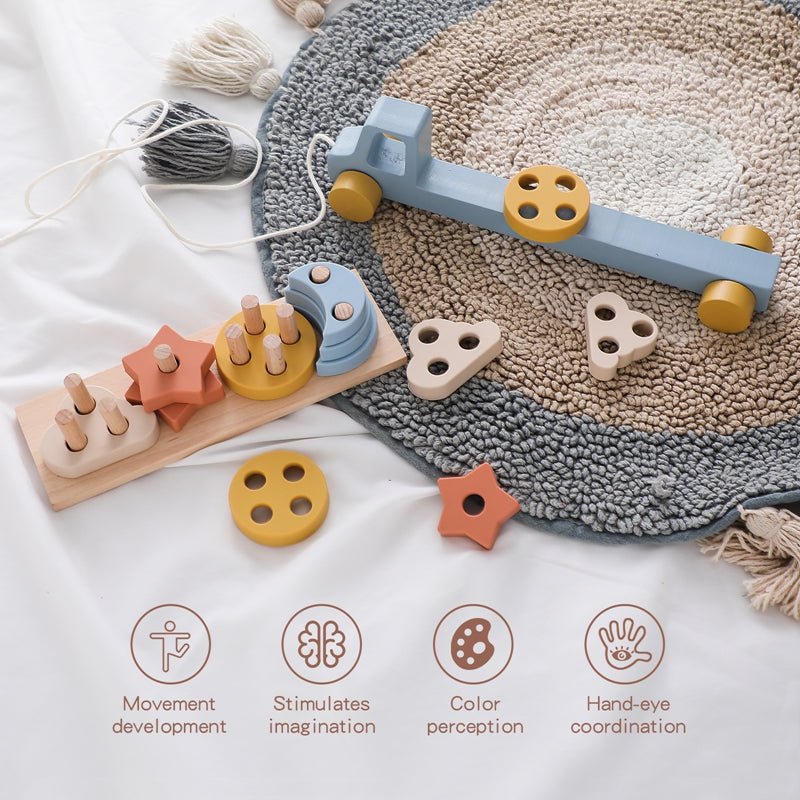 Pull Rope Gliding Baby Crawling & Shape Learning Toy