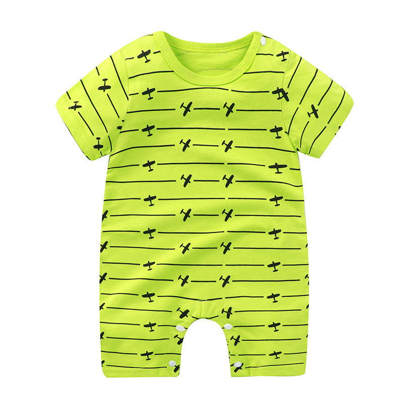 Baby Cotton Short-Sleeve Jumpsuit – Lightweight Newborn Romper