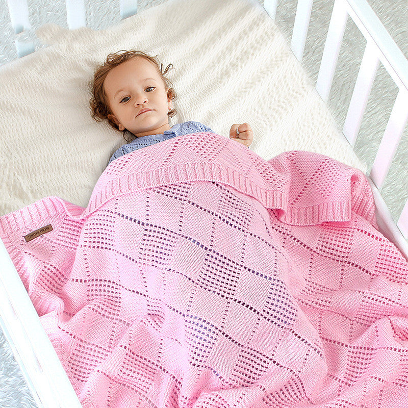 Hot Sale Solid Color Knitted Baby Blanket