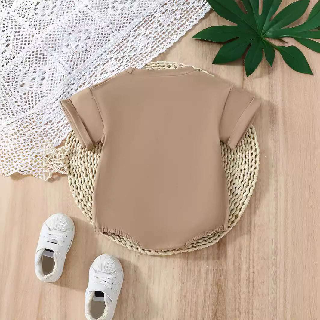 Baby Cow Print Pullover Romper – Triangle One-Piece