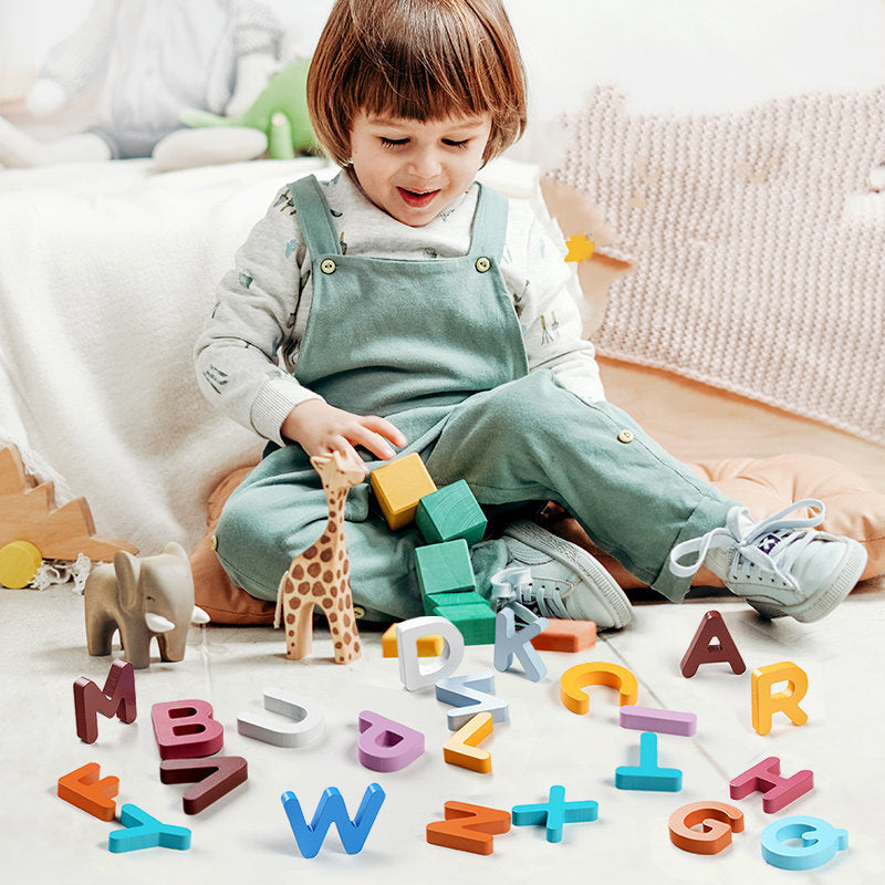 Wooden Numbers & Letters Puzzle – Baby Educational Toy