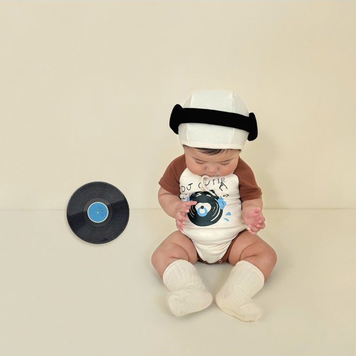 Baby Romper with Little DJ Print – Modeling Design