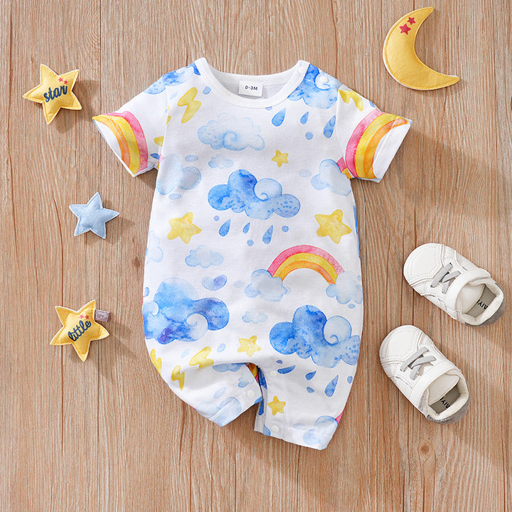 Summer Baby Girl Short-Sleeve Jumpsuit