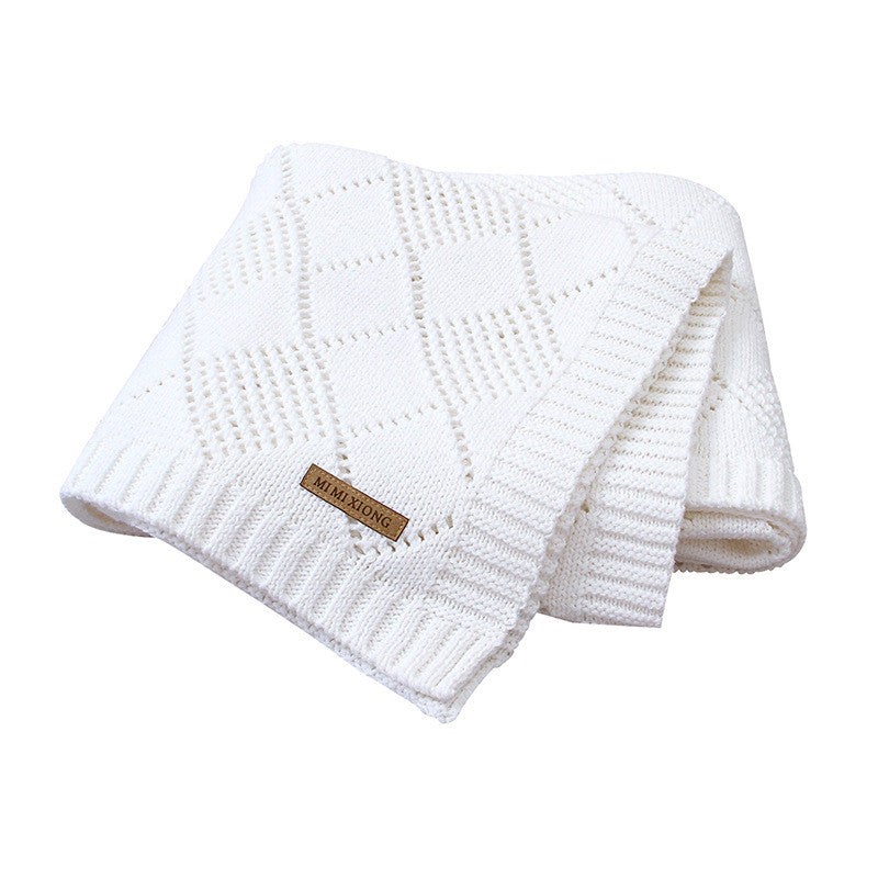 Hot Sale Solid Color Knitted Baby Blanket