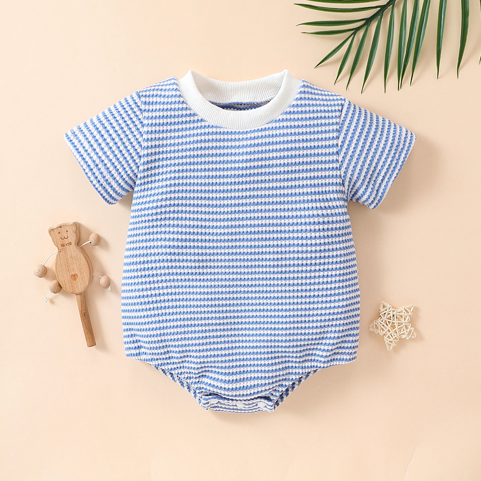 Baby Boys & Girls Striped Cotton Short-Sleeve Triangle Romper