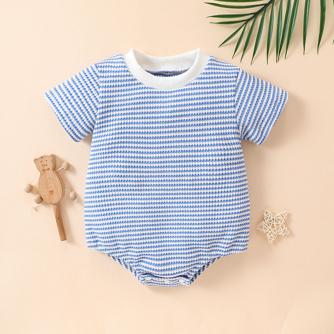 Baby Boys & Girls Striped Cotton Short-Sleeve Triangle Romper