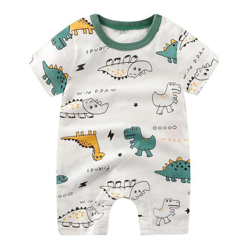 Baby Cotton Short-Sleeve Jumpsuit – Lightweight Newborn Romper