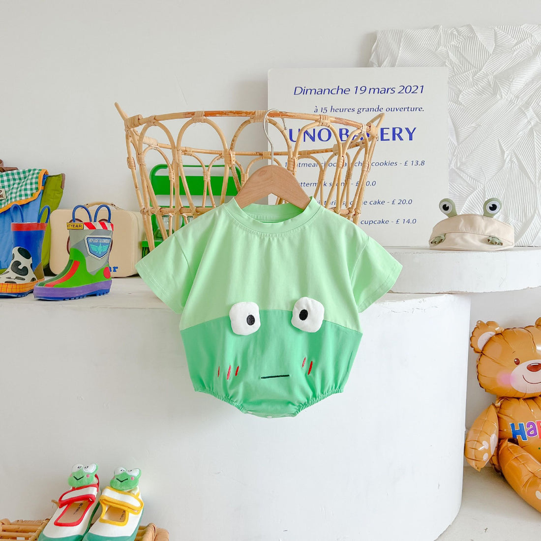 Baby Cotton Triangle Romper – Frog Design
