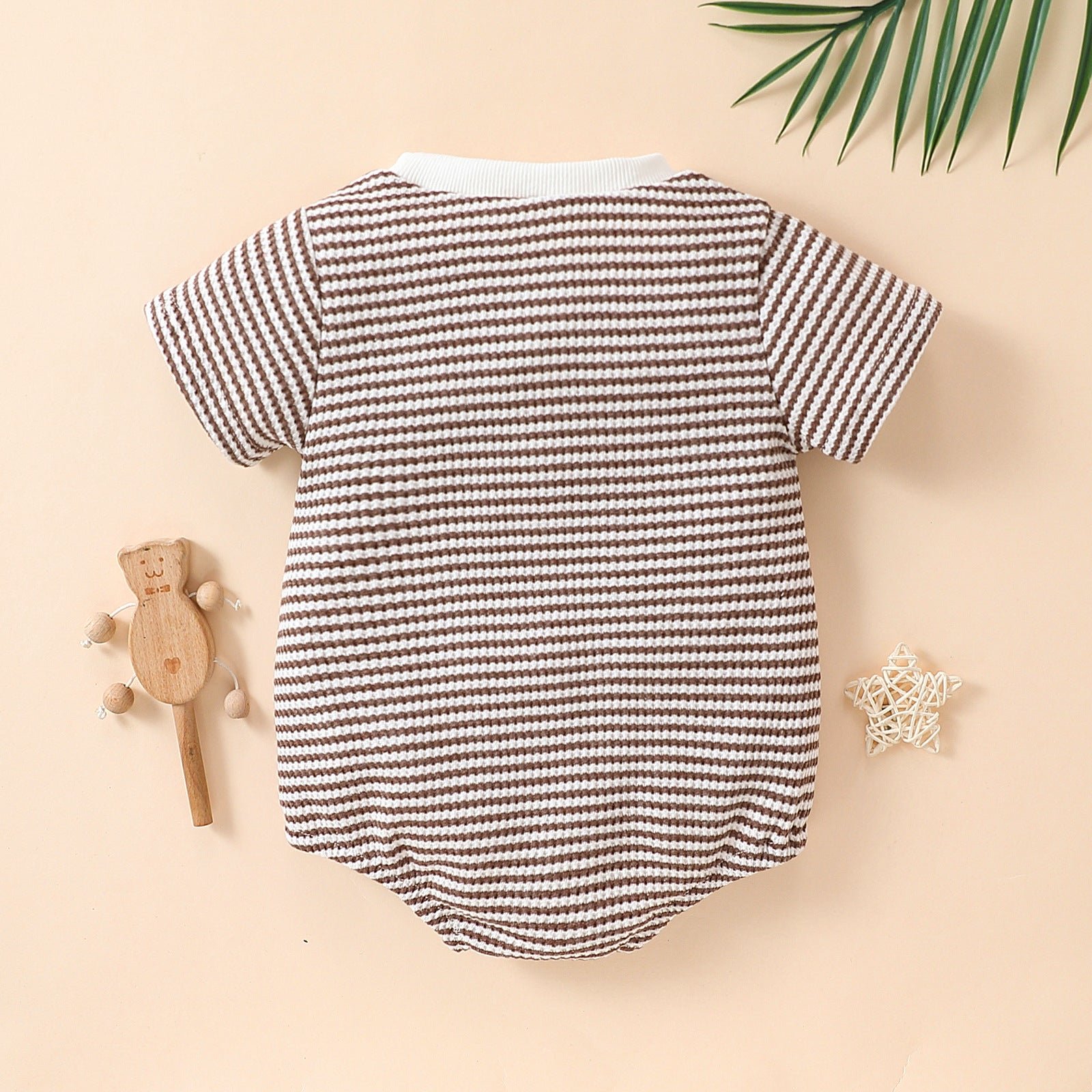 Baby Boys & Girls Striped Cotton Short-Sleeve Triangle Romper