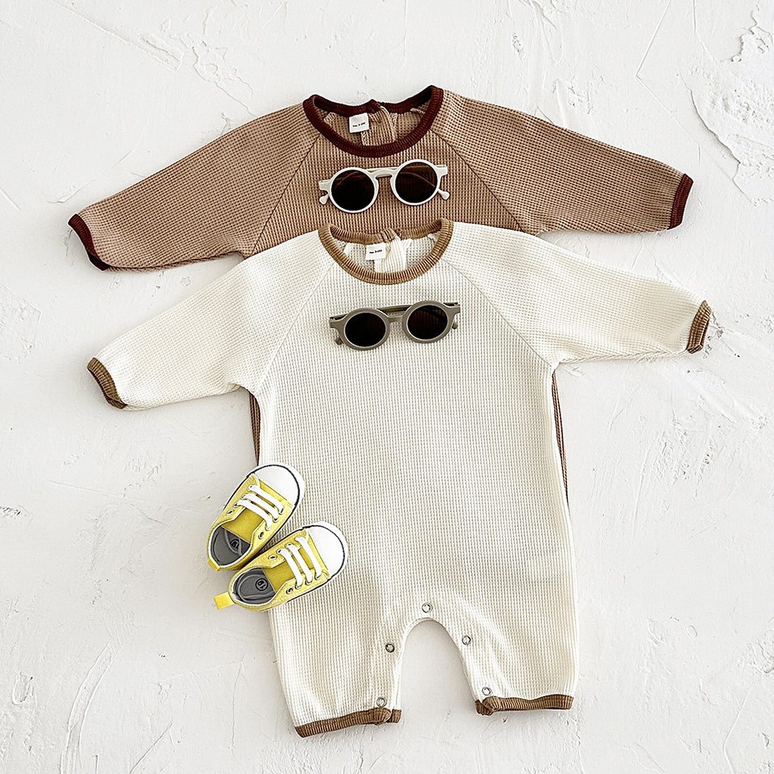 Newborn Waffle Cotton Short-Sleeve Romper