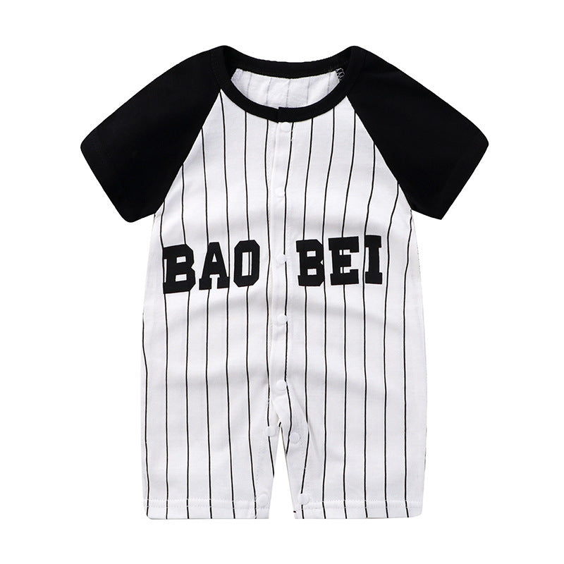 Baby Cotton Short-Sleeve Jumpsuit – Lightweight Newborn Romper