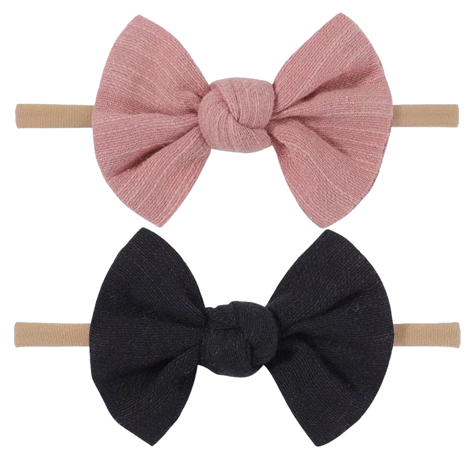 Baby Girls Nylon Headband With Bow – Soft Hair Accessory