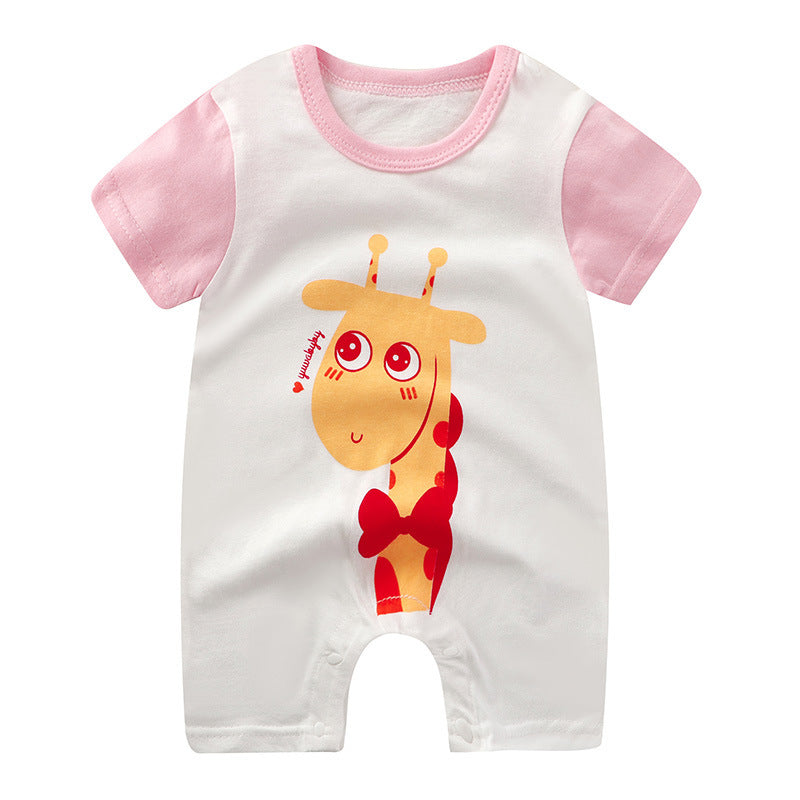 Baby Cotton Short-Sleeve Jumpsuit – Lightweight Newborn Romper