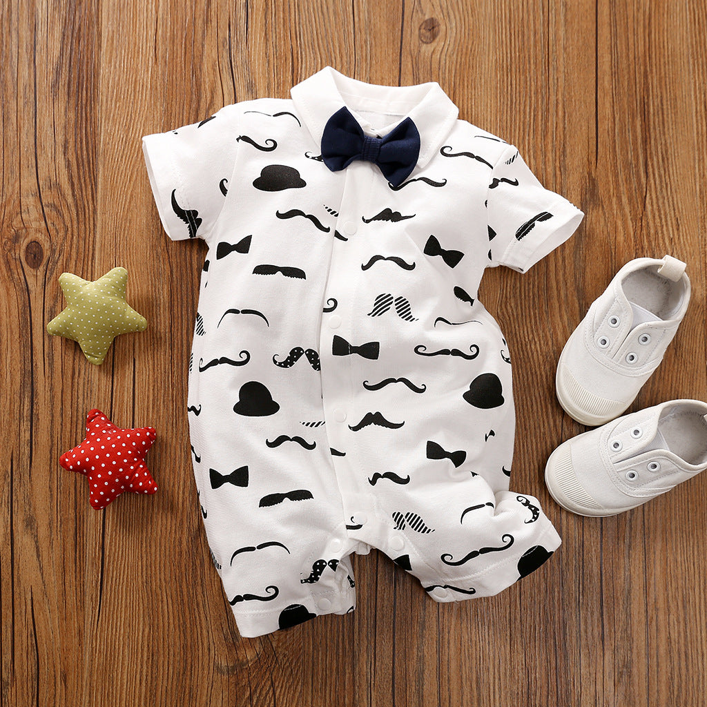 Gentleman-Style Baby Romper Long-Sleeve Outfit