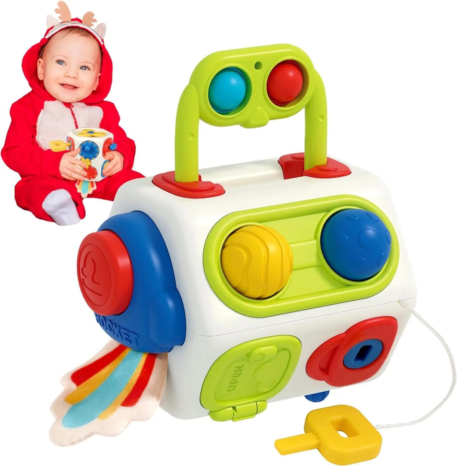9-in-1 Busy Cube – Montessori Sensory & Learning Toy for Toddlers