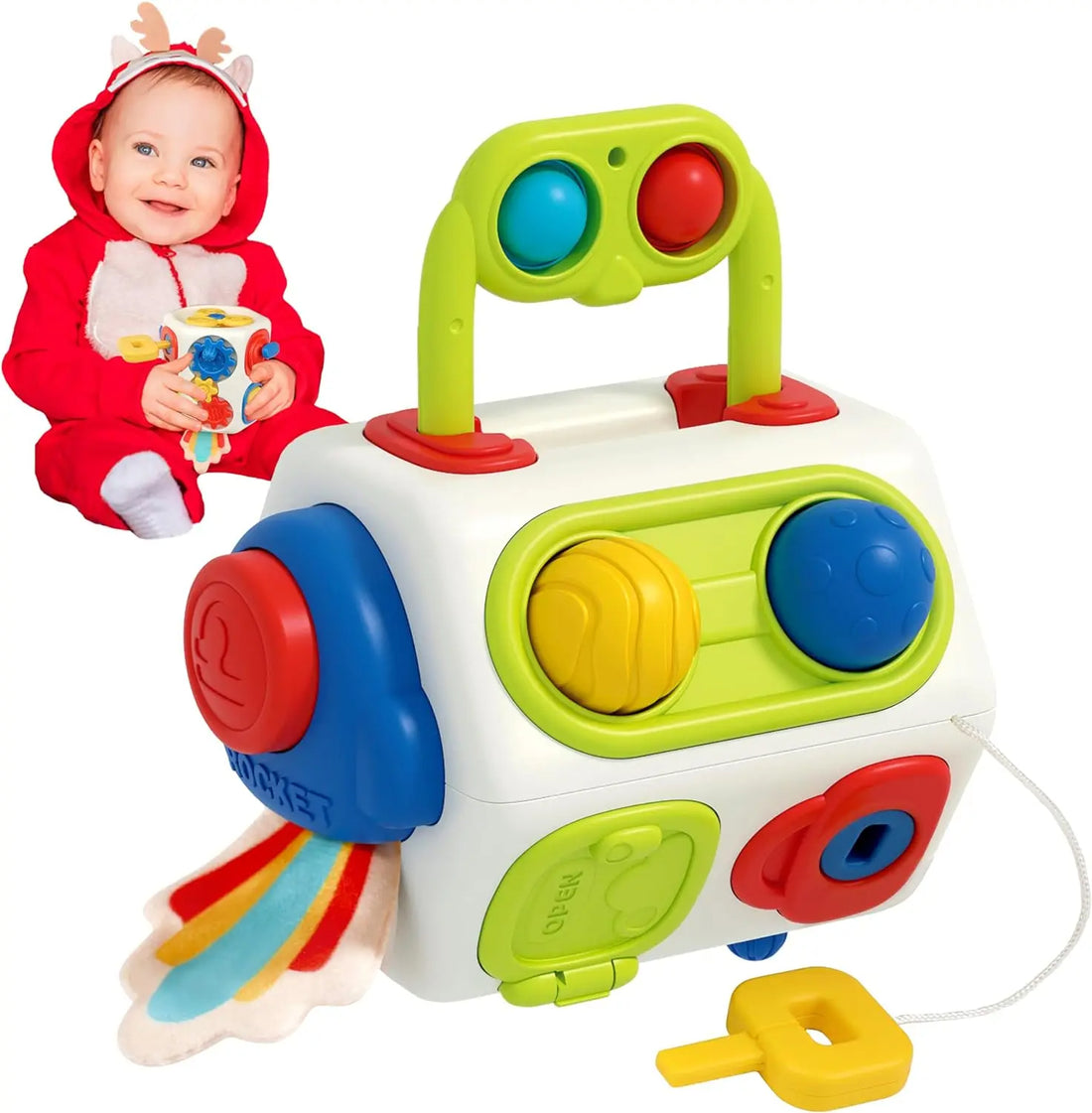9-in-1 Busy Cube – Montessori Sensory & Learning Toy for Toddlers