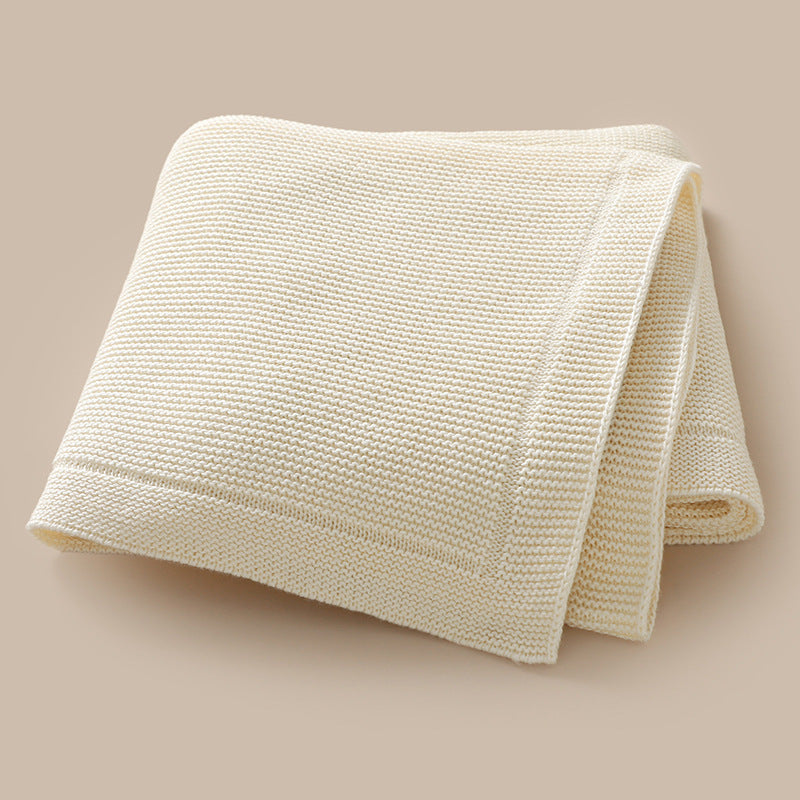 Solid-color Knitted Baby Swaddle Blanket For Strollers