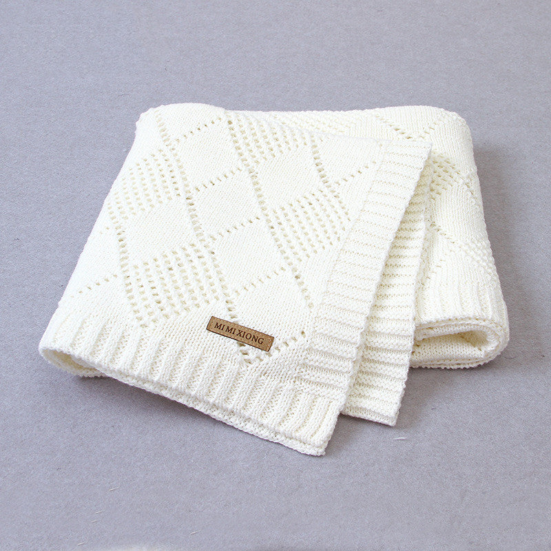 Hot Sale Solid Color Knitted Baby Blanket