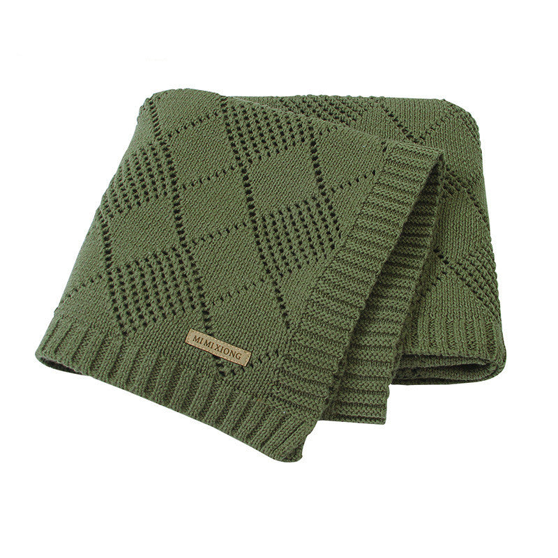 Hot Sale Solid Color Knitted Baby Blanket